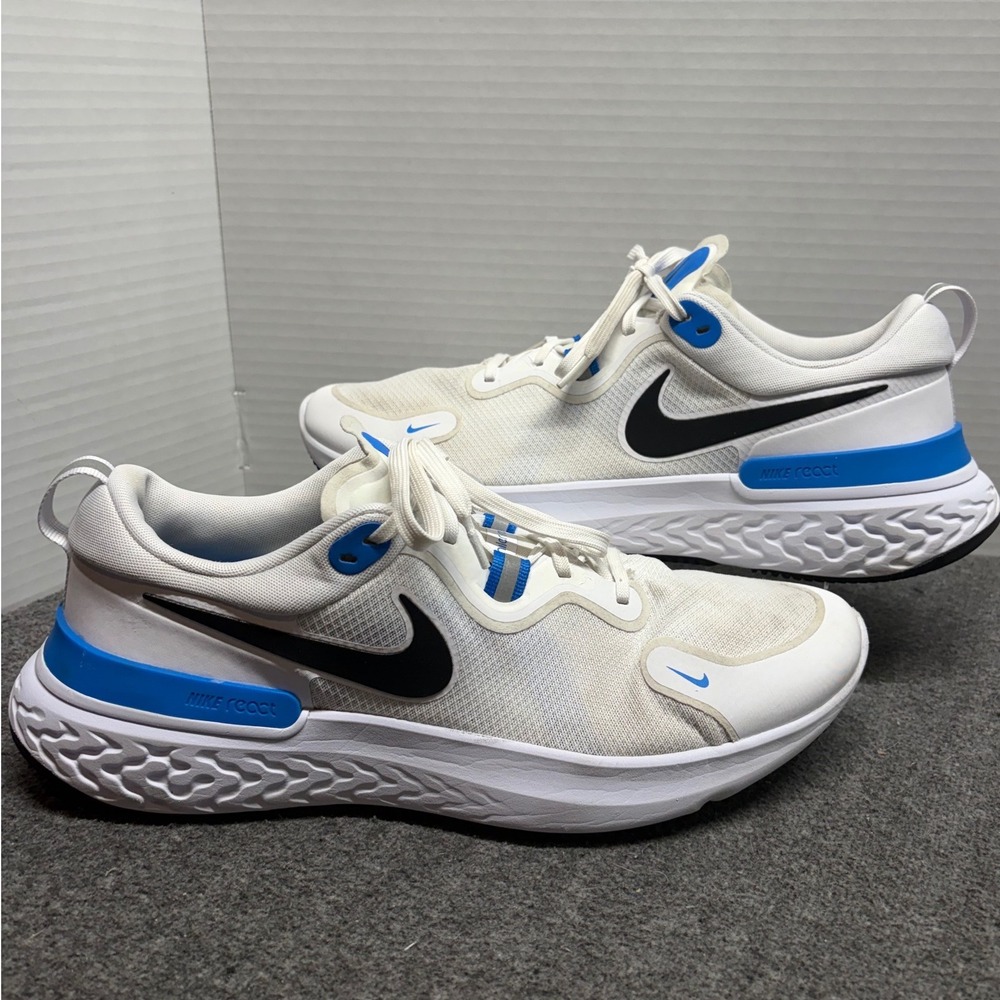 Nike React Miler White Laser Blue Running Shoes CW1777-100 Mens 14
